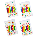 Birthday Greeting Card & Envelope, Milestone - Ages - 50, 60, 70 or 80 Years